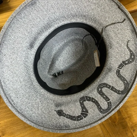 Gray Fedora Hat with Feather and Red Plaid Band Grey Embellished Band Rancher Hat – Animo Hat & Apparel main image 4
